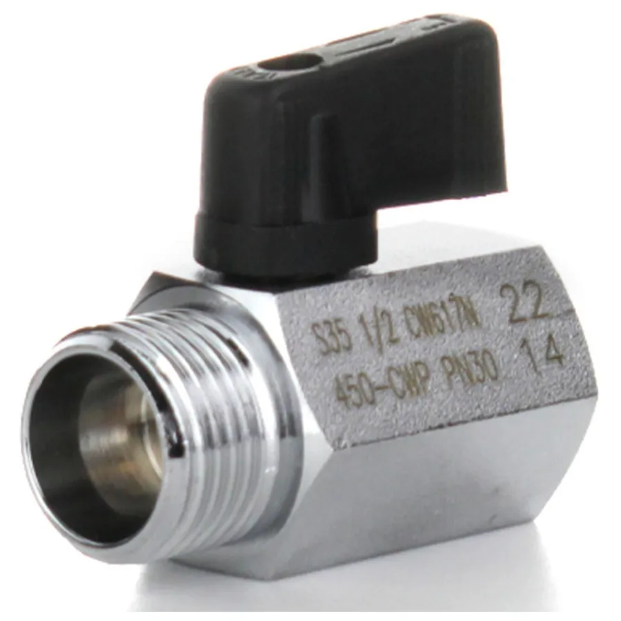 Кран шаровой ELSEN MINI PN40 полнопроходной прямой НВ 1/2 ручка-бабочка латунь