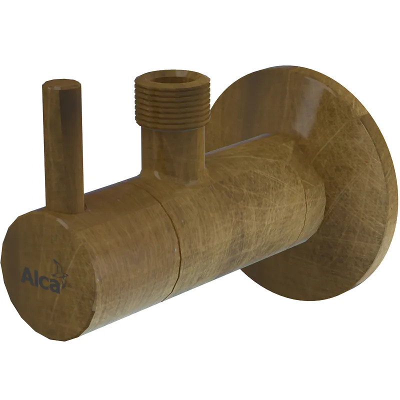 Угловой вентиль с фильтром Alcadrain 1/2" ? 3/8", круглый, бронза (ARV001-Antic)
