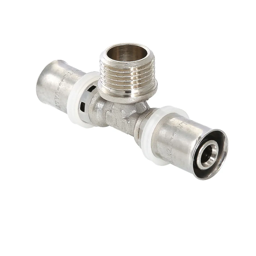Тройник пресс Valtec с переходом на нар. р. 20х3/4"х20 (VTm.233.N.200520)