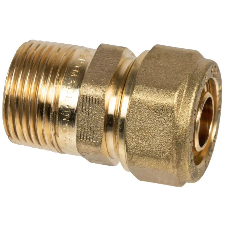Штуцер зажимной Usystems с наружной резьбой 20x2,8-3/4"НР