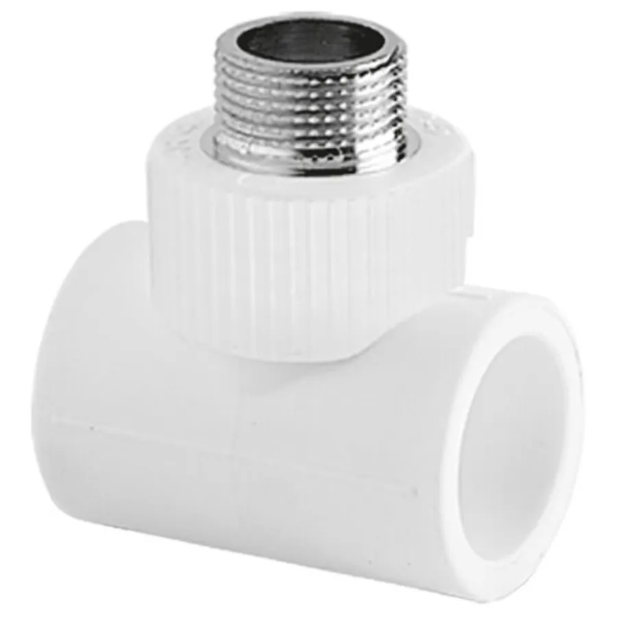 Тройник TEBO бел. PP-R комб. 25х3/4" НР (10/80), арт. 030040506