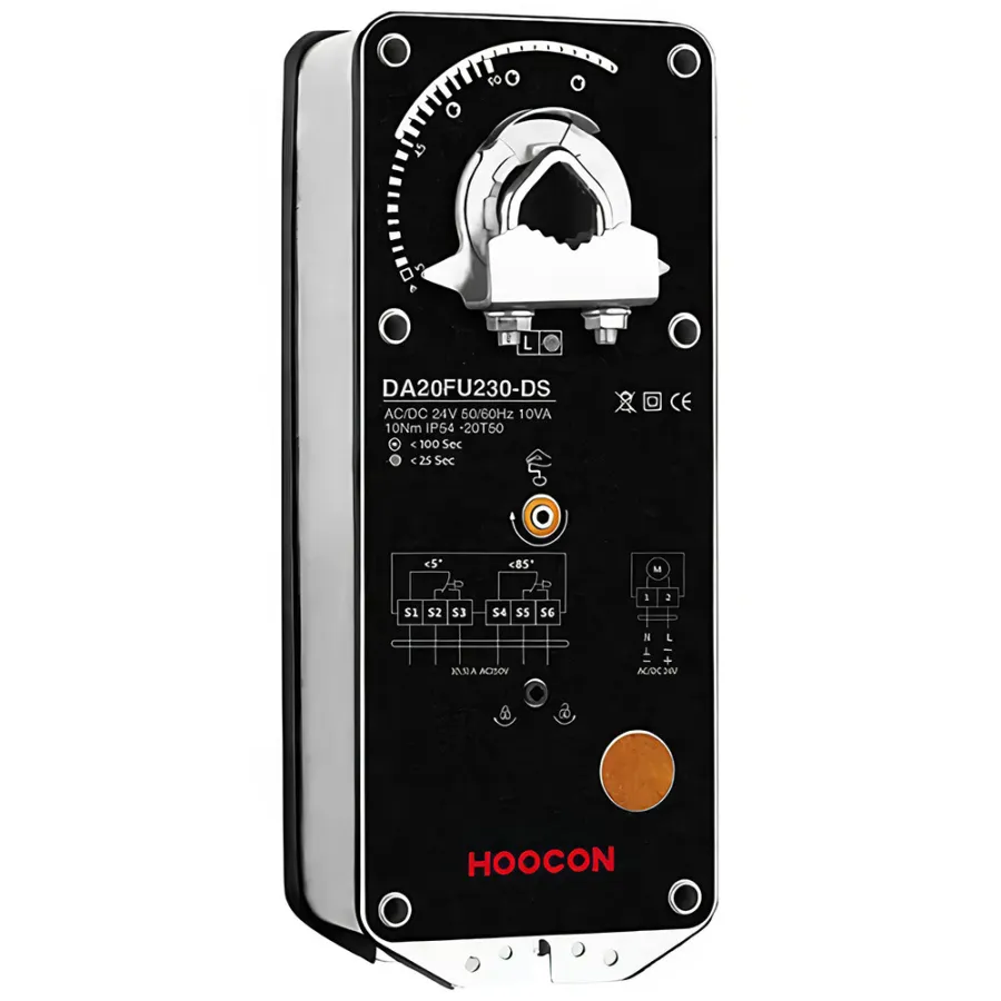 Электроприводы Hoocon с пружинным возвратом DA20FU230-DS (220В, 20Нм, концевые выключатели, воздух)