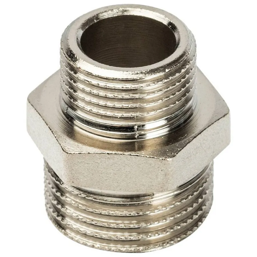 Ниппель НН переходной никелированный 1/2X3/8 SFT-0004-001238 STOUT