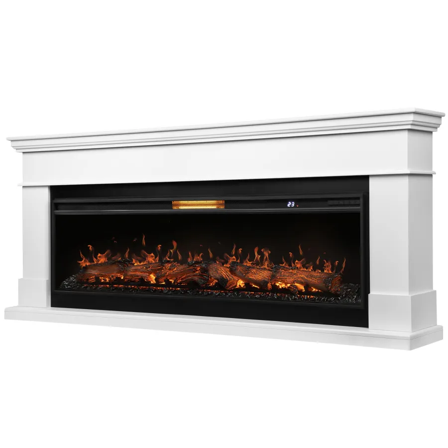 Каминокомплект: Очаг Royal Thermo Aurora RTFP/P-AR60LS, портал California 60 W, белый