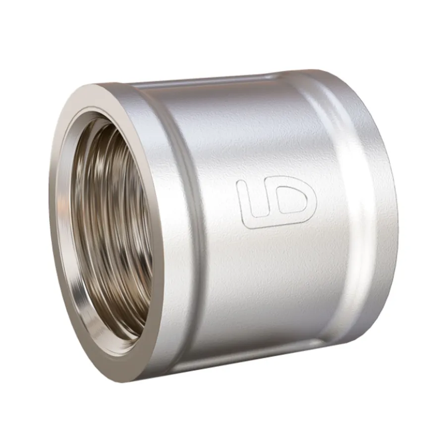 Муфта латунная LD Pride DN50 (2") ВР латунь никель с биркой