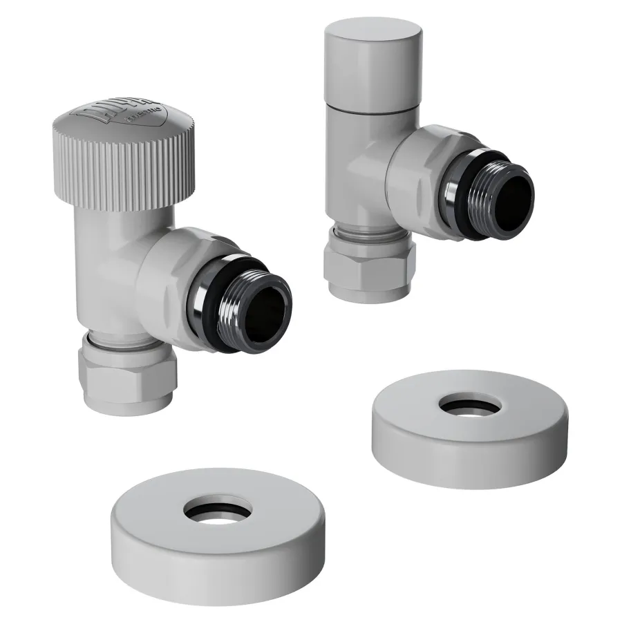 Набор термостатический угловой Royal Thermo Design Pro 15мм М30х1,5 (Белый)