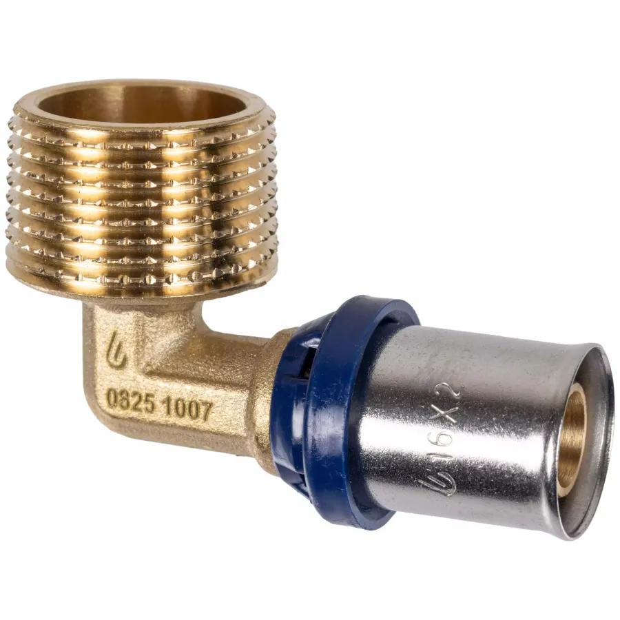 Угольник пресс для металлопластиковых труб Usystems MLC Plus 16-R1/2"НР