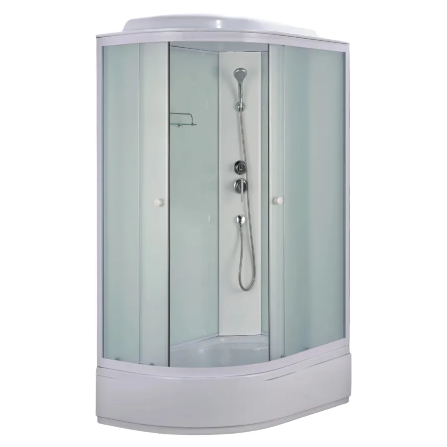 Душевая кабина Loranto 1200х800х2150 правосторонняя, белое заднее стекло, поддон 26 см, матовое стекло 4 мм, профиль белый (CS-985-RTM/W-120)