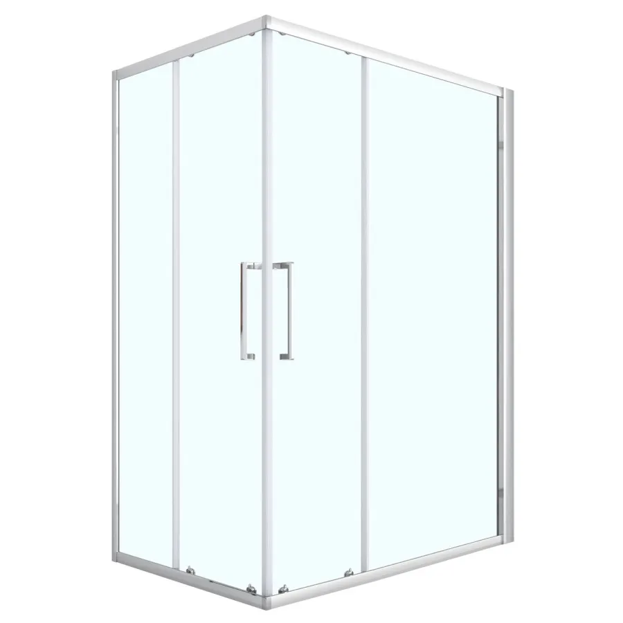 Душевое ограждение Loranto 120x80x190 раздвижная дверь, универсальная, прозрачное стекло 6 мм, профиль хром (CS-AB01C-128)