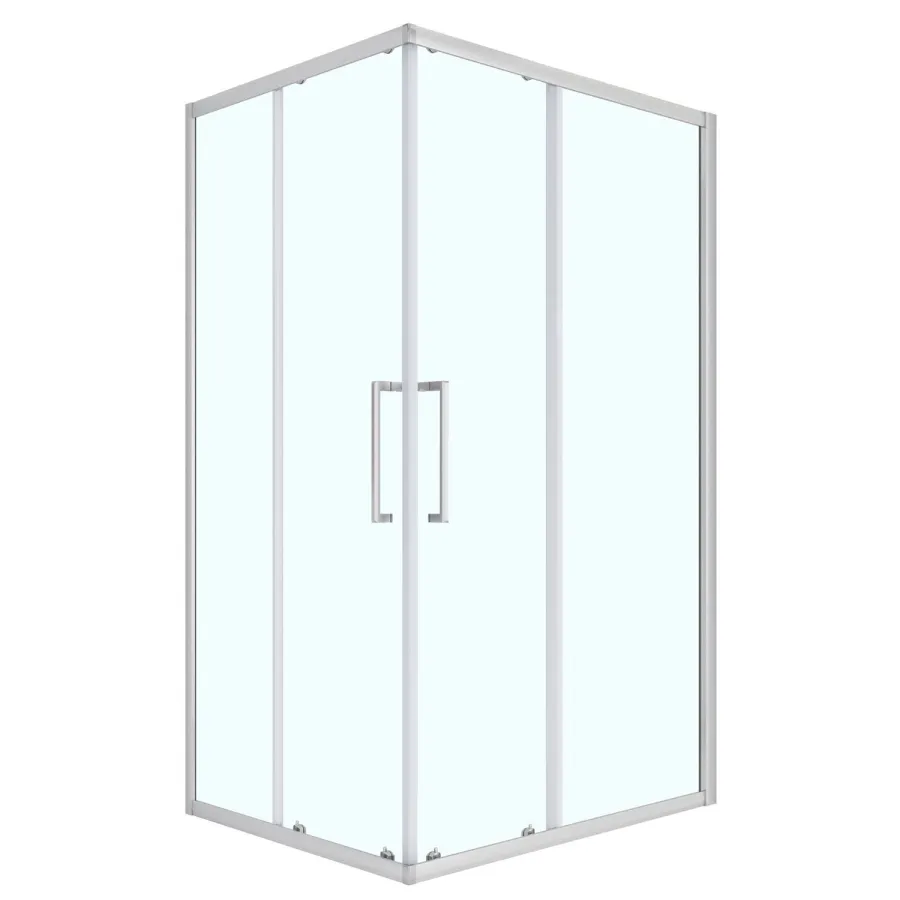 Душевое ограждение Loranto 120x80x190 раздвижная дверь, универсальная, прозрачное стекло 6 мм, профиль сатин (CS-AB01S-128)
