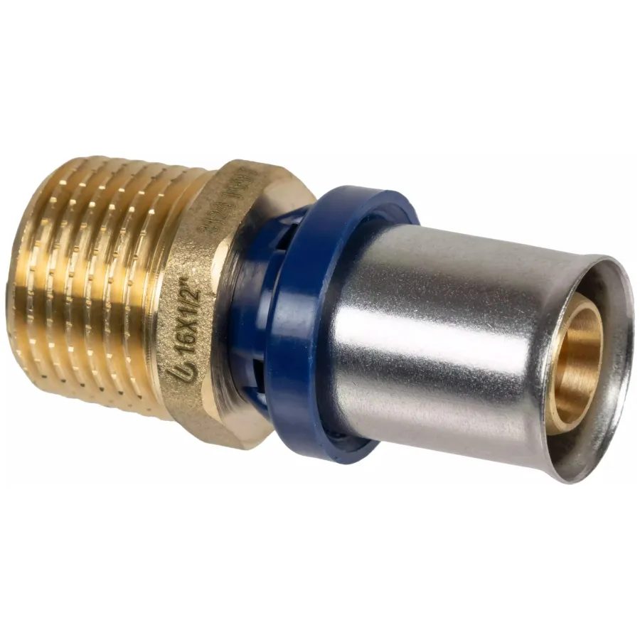 Штуцер обжимной для металлопластиковых труб Usystems MLC Plus 16-R1/2"НР