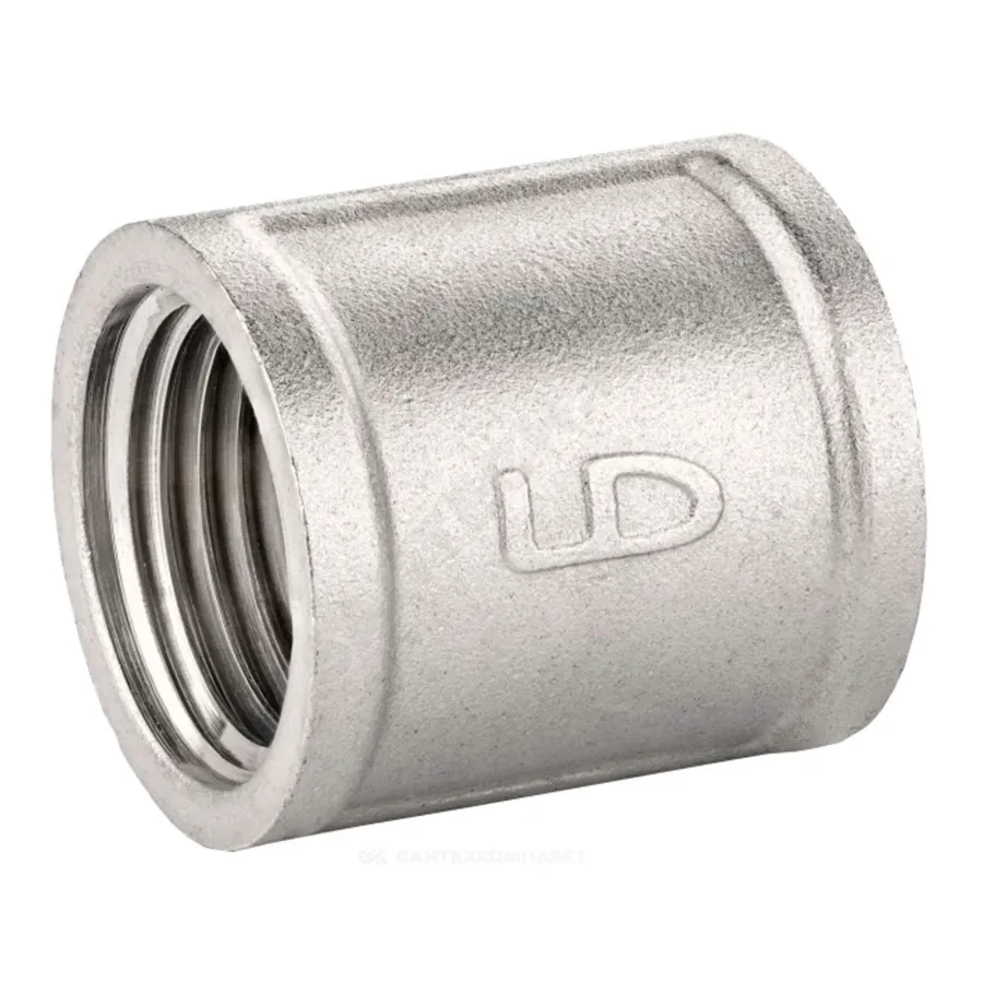 Муфта латунная LD LD Pride DN15 (1/2") ВР латунь никель БЕЗ БИРКИ