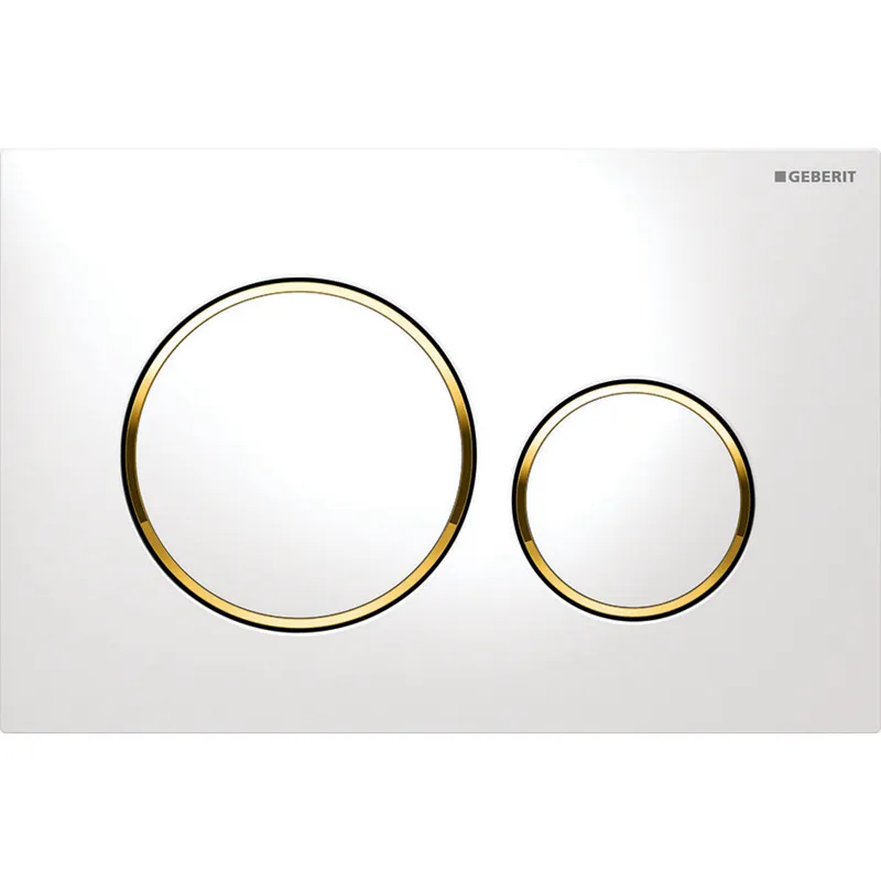 Кнопка смыва Geberit Sigma20 двойной смыв, белый/позолота (115.882.KK.1)