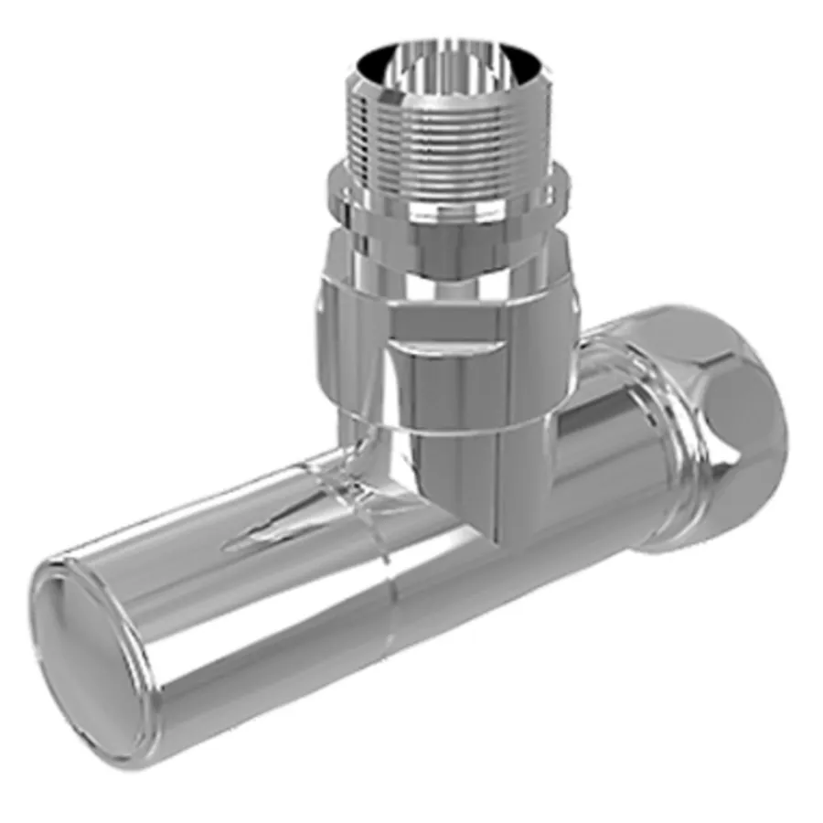 Вентиль угловой Royal Thermo с колпачком, гайкой и наружной резьбой 3/4" х 1/2" гайка - штуцер, пара для полот.
