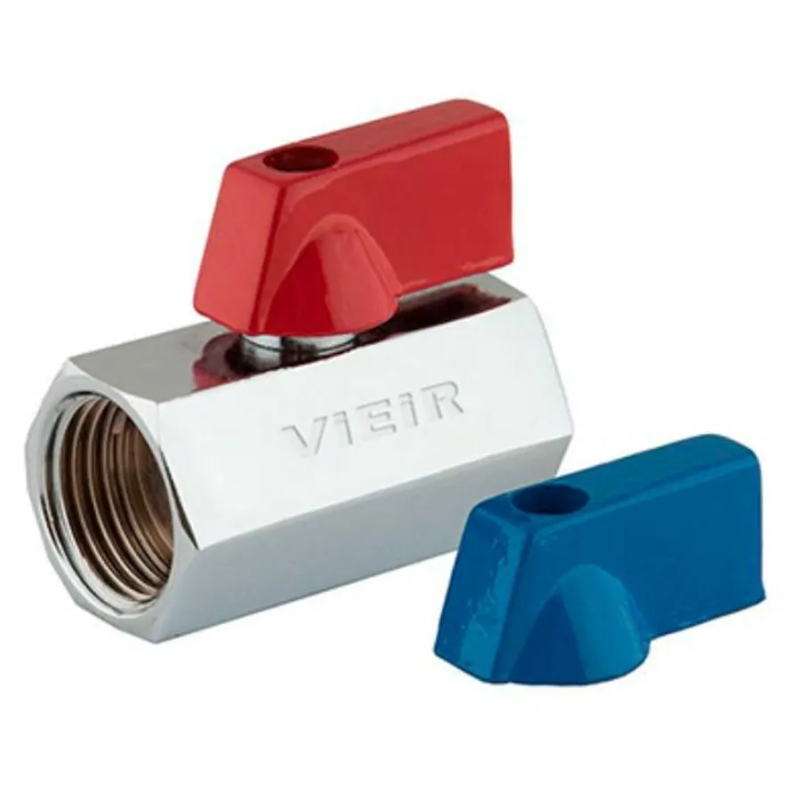 Кран VIEIR мини 1/2" ВВ красные/синие ручки (200/10) VRFF3
