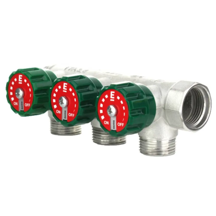 Коллектор модульный ELSEN 3/4" 3х3/4" ЕК TIN латунь