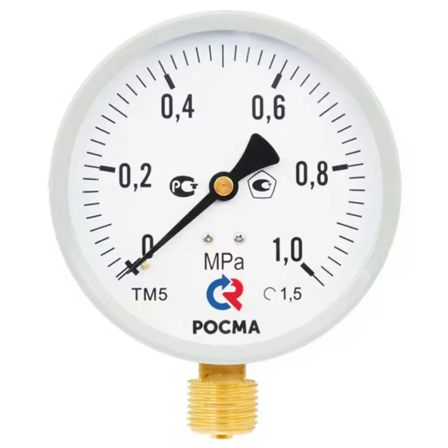 Манометр Росма ТМ-510Р.00 М2 (0-1,6 МПа) G1/2" 1.5 (снизу) корпус 100 мм 00000006818