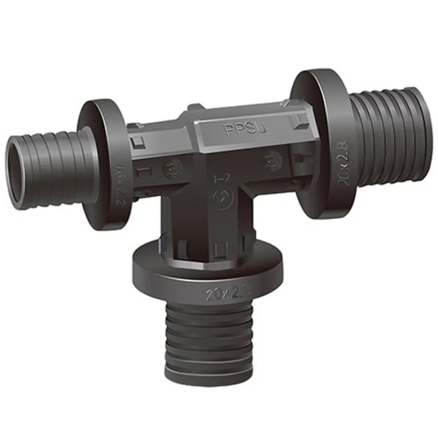 Тройник VARMEGA Slide-fit переходной, 25×25×16, аксиальный, PPSU, VM50515