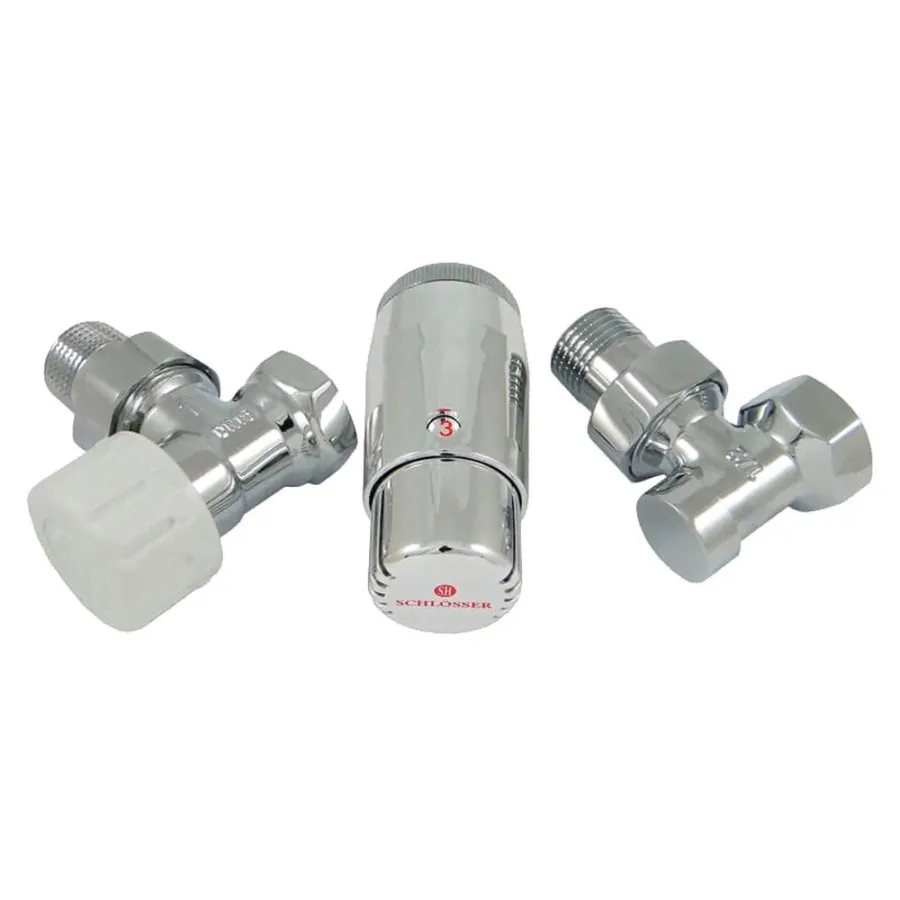 Комплект подключения SCHLOSSER STANDARD MINI 1/2" угловой, хром, с термоголовкой MINI М30х1,5