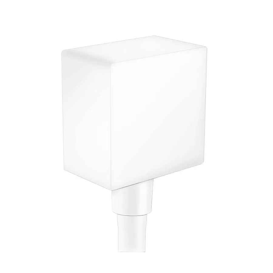 Шланговое подсоединение Hansgrohe FixFit Square  с клапаном обратного тока, матовый белый (26455700)