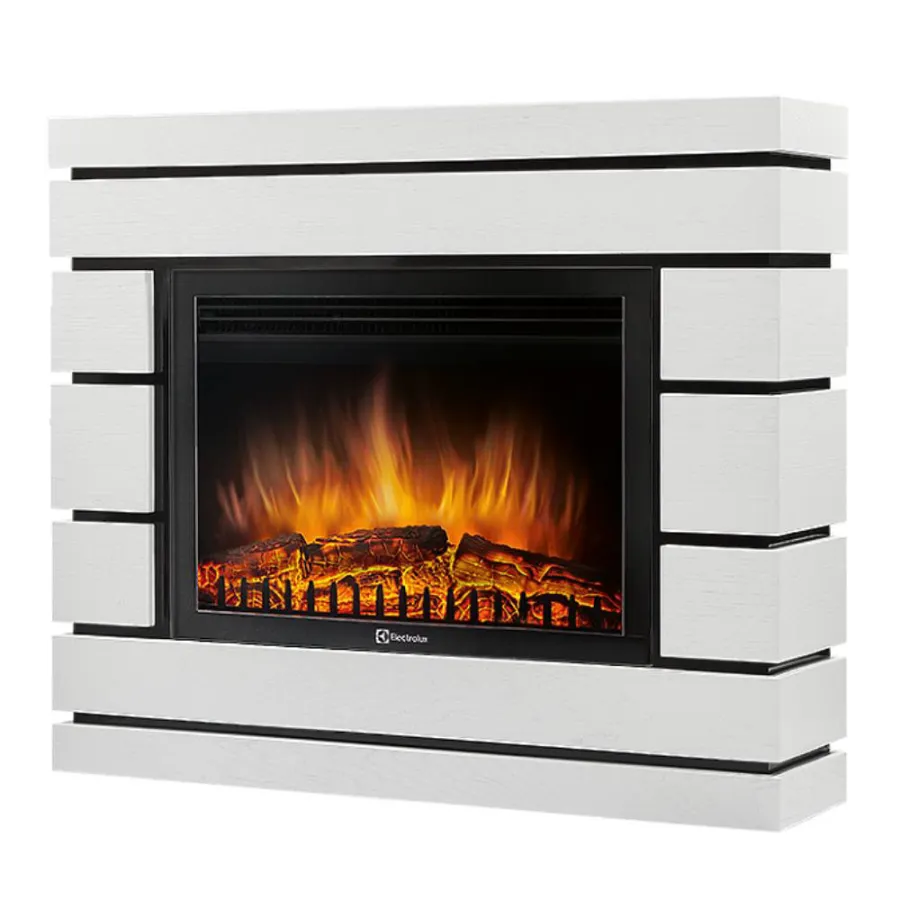 Каминокомплект Firelight: Очаг EFP/P-2520LS, портал Moderno 25 шпон белый дуб