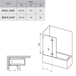 RAVAK B SET BVS2-L 100 хром B SET BVS2 100 L - фото 115156