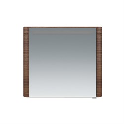 AM.PM Sensation, зеркало, зеркальный шкаф, левый, 80 см, с подсветкой, орех, текстурированная - фото 123606
