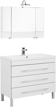 AQUANET Верона NEW 100 Комплект мебели для ванной комнаты (напольный 3 ящика) - фото 126595