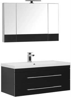 AQUANET Верона NEW 100 Комплект мебели для ванной комнаты (подвесной 2 ящика) - фото 126608