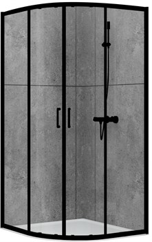 Душевой уголок ABBER Schwarzer Diamant, двери раздвижные, стекло6 мм - фото 140971