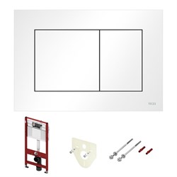 Комплект для установки подвесного унитаза: застенный модуль, пластиковая панель смыва TECEnow, белый - фото 150104