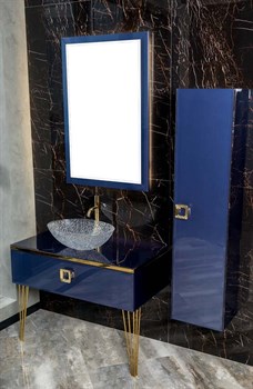 ARMADIART Столешница стекло 100см прямая Насыщенный синий - фото 153893