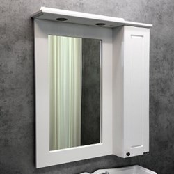 COMFORTY Зеркало-шкаф "Палермо-80" белый глянец - фото 156671