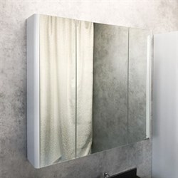 COMFORTY Зеркало-шкаф "Сорренто-90" светло-серый - фото 157050