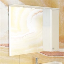 COMFORTY Зеркало-шкаф "Сочи-100" белый глянец - фото 157070