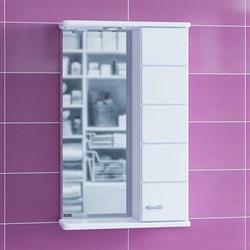 SANTA Зеркальный шкаф СаНта Омега 50 с подсветкой, правый, цвет белый 107002 - фото 158498