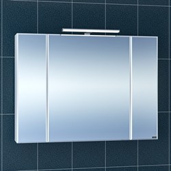SANTA Зеркальный шкаф СаНта Стандарт 100 113013, цвет белый, с подсветкой - фото 158759