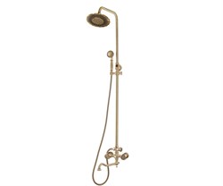 Bronze de Luxe Royal Комплект для ванной и душа двухручковый длинный  (25см) излив, лейка "Двойной цветок" (10121DDF) - фото 172254