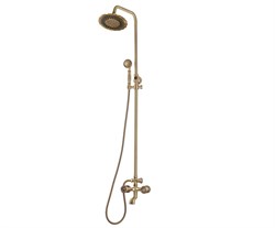 Bronze de Luxe Royal Комплект для ванной и душа двухручковый короткий (10см) излив, "Двойной цветок" (10121DF) - фото 172257