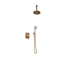 Bronze de Luxe Windsor Комплект для душа встраиваемый без излива (душ ДВОЙНОЙ ЦВЕТОК с потолка), бронза - фото 172307