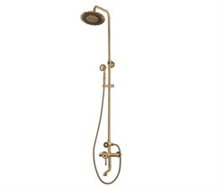 Bronze de Luxe Windsor Комплект для ванной и душа одноручковый короткий (10см) излив, лейка "Двойной цветок" (10120DF) - фото 172326