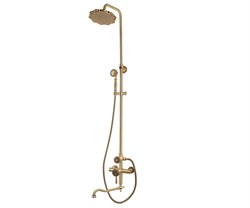 Bronze de Luxe Windsor  Комплект для ванной и душа одноручковый длинный  (25см) излив, лейка "Цветок" (10120DF/1) - фото 172333