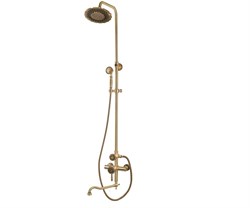 Bronze de Luxe Windsor  Комплект для ванной и душа двухручковый длинный  (25см) излив, лейка "Двойной цветок" (10120DDF) - фото 172337