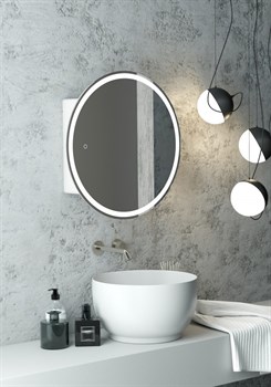 CONTINENT Зеркало-шкаф TORNEO D600 цвет белый со светодиодной подсветкой - фото 172480