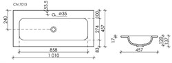 CERAMICA NOVA Element Умывальник накладной прямоугольный Element 1010*457*137мм, цвет белый CN7013 - фото 176766