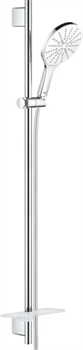 GROHE 26594LS0 RainShower SmartActive 150 Душевой гарнитур III, душевая штанга 900 мм, шланг 1750 мм, 9,5 л/мин, полочка, белая луна GROHE-26594LS0 - фото 180437