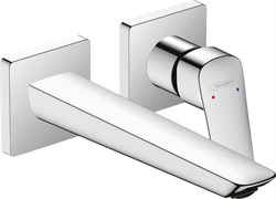 HANSGROHE Logis Смеситель для раковины, однорычажный, Fine скрытый настенный монтаж, с изливом 20,5 см 71256000, хром 71256000 - фото 183322