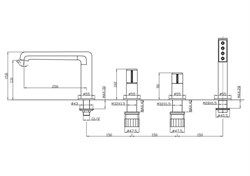 BELBAGNO Uno Смеситель на борт ванны с ручным выдвижным душем, хром UNO-BVD4-CRM UNO-BVD4-CRM - фото 214660