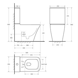 BELBAGNO Marmi Чаша унитаза безободкового, P-trap, цвет белый BB052CPR - фото 215502