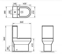 BELBAGNO Norma Чаша унитаза безободкового, P-trap, цвет белый BB339CPR - фото 215505